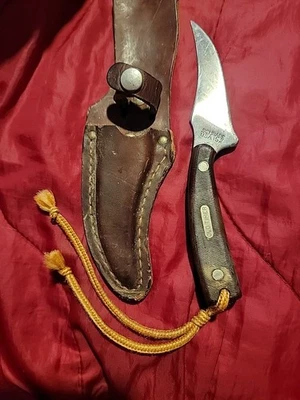 Cuchillo temporizador antiguo vintage Schrade USA 152 con funda Foto 1 de 4