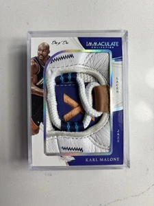 2018 Panini Immaculate Karl Malone 1/1 Game Worn Laces Utah Jazz - Imagen 1 de 2