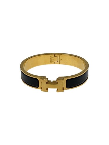 HERMÈS Bracciale HERMES Click Clack H Nero X Logo Oro GLD Uomo
