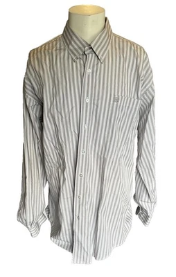 Camisa occidental a rayas de manga larga CINCH para hombre en gris con puños gris oscuro talla XL  Foto 1 de 4