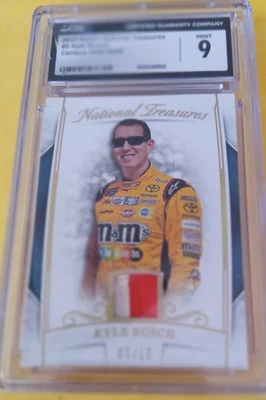 2017 Panini National Treasures #5 Kyle Busch Century Holo Gold 5/10 CGC 9 🏁🏁🏁 - Image 1 of 2
