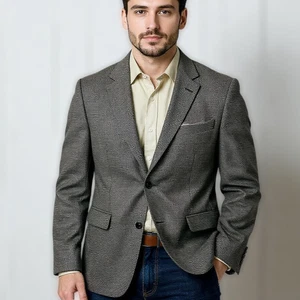 Vtg Hart Schaffner Marx Mens Wool Tweed Jacket Sport Coat Sz 44L Academia Blazer - Picture 1 of 24