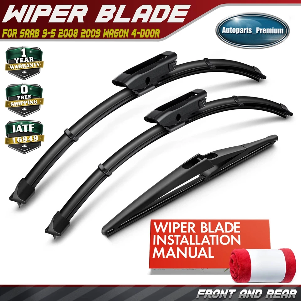 3Pcs 23" & 23" & 12" Windshield Wiper Blades for Saab 9-5 2008 2009 Wagon 4-Door - Image 1 of 4