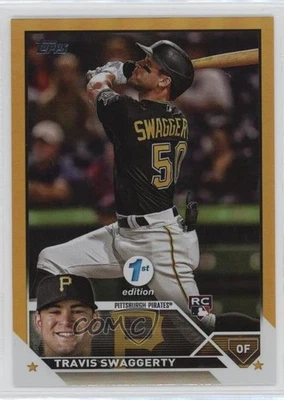 2023 Topps Series 1 1st Edition Gold Foil Travis Swaggerty #67 Rookie RC - Image 1 of 2