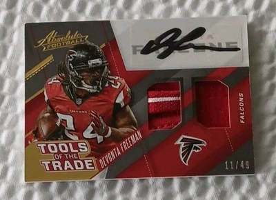 DEVONTA FREEMAN AUTO RC RELIC 2017 Panini Absolute Tools of the Trade SP #2 /49 - Image 1 of 2