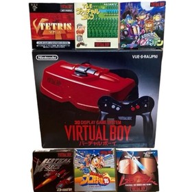 Nintendo Virtual Boy VB Console VUE-S-RA with Box and 6 Game Set, Tested