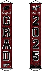2025 Graduation Banner Decor Congrats Grad Porch Sign Door Decor Party Supplies. - Picture 1 of 7