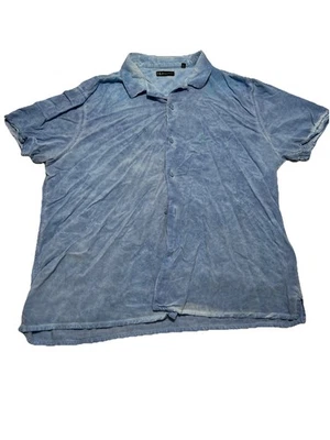 Neiman Marcus Solid Blue Hawaiian Shirt Mens XXL 100%-Rayon Button Up - Image 1 of 4