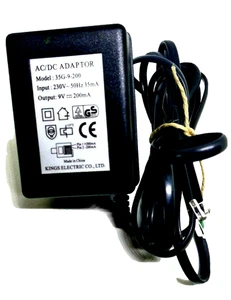 Alimentatore originale 35G-9-200 9V 200mA AC DC caricatore usato testato - Afbeelding 1 van 2