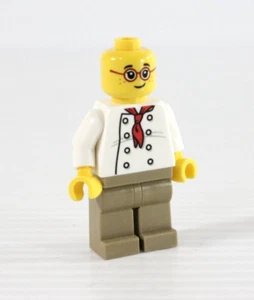 LEGO Chef with Red Glasses Minifigure Figure Toy NO HAT - Picture 1 of 10
