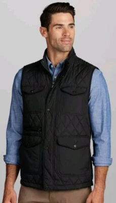 Jos. A Bank M NWT  Black Quilted Tailored Fit Vest $140 - Image 1 of 4