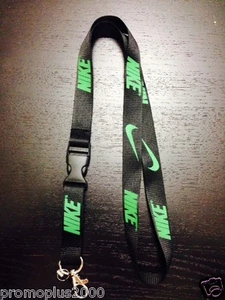 Nike Lanyard Detachable Keychain iPod Camera Strap Badge ID Running Cell Bgreen - Picture 1 of 2