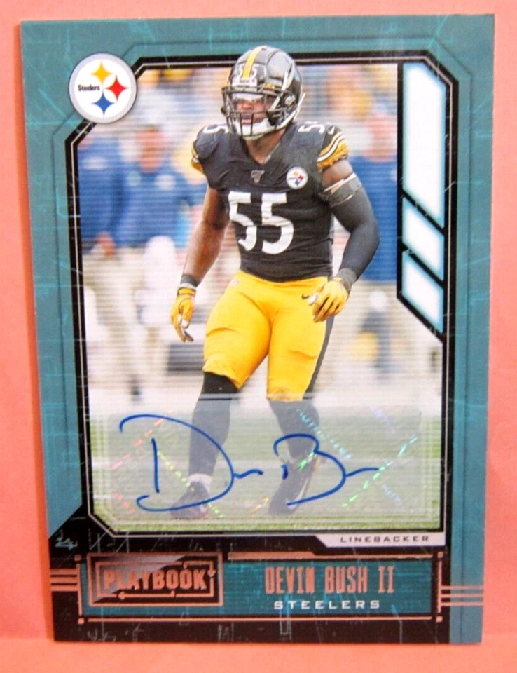 DEVIN BUSH II 2020 PANINI PLAYBOOK AUTOGRAPH CARD#27!STEELERS LB FUTURE AUTO - Image 1 of 2