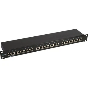 InLine® Patchfeld Cat.5e 24-fach, 48,26cm (19 Zoll), 1HE, schwarz, RAL9005 - Bild 1 von 2