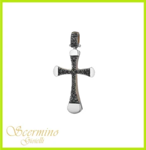 HERREN KREUZ ANHÄNGER IN ZWEIFARBIGEM 18K GOLD MIT NATÜRLICHEN DIAMANTEN 0,15 KARAT - Bild 1 von 4