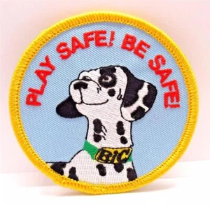 Niña Niño BIC Juego Seguro! ¡Esté seguro! Parche redondo exploradores de seguridad contra incendios para perros dálmatas de 3" - Imagen 1 de 1