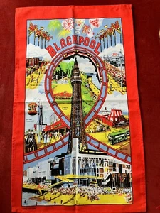 Vintage Tea Towel Blackpool Tower 100% Cotton Unused - Picture 1 of 1
