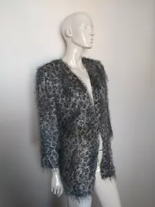 JOSEPH RIBKOFF grey animal print blazer/jacket size UK 14 - Picture 1 of 11