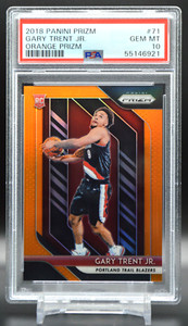 2018-19 Gary Trent Jr Panini Prizm Orange Rookie Card #71 PSA 10 Gem Mint /49 RC