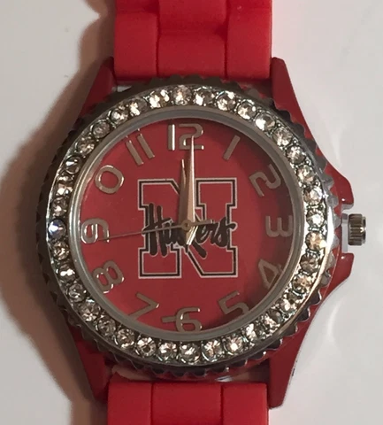 New Nebraska Cornhuskers Ladies Crystals Watch, Gift for Her Mom Anniversary Cover