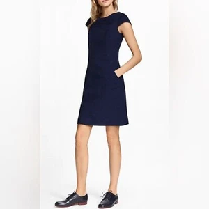 Brooks Brothers Women’s cap sleeve sheath Blue dress Sz 4 - Picture 1 of 11