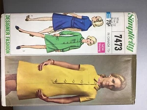 Simplicity 7473 Pattern Dress Size 14 Misses uncut Vintage 1967 - Picture 1 of 2