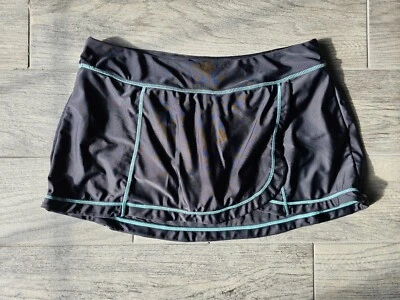 Roupa de banho feminina Zero x Posur saia curta biquíni parte inferior grande cinza escuro - Imagem 1 de 4