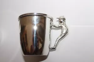 Tazza argento sterling 925 tazza battesimo tazza bambino bambina per nascita - Foto 1 di 4