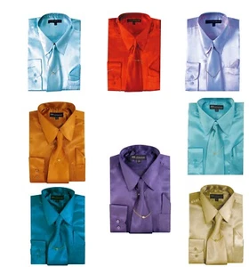Child's shirt 100% Polyester Satin Long Sleeves Design By Milano Moda.KG 05 - Picture 1 of 6