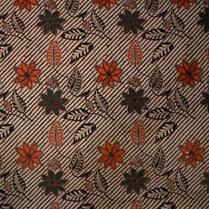 Indonesian Batik Fabric, 100% Cotton Fabric, Botanical Motifs of Flowers, Leaves - Picture 1 of 6