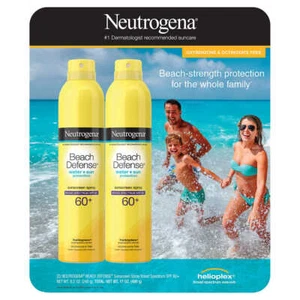 Neutrogena Beach Defense Protector Solar Spray Amplio Espectro FPS 60+ 8.5 oz Paquete de 2... - Imagen 1 de 4