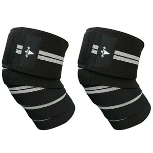 Knee Wraps For Gym Workout Weightlifting Support Cross Training Crossfit Squats  - Picture 1 of 36