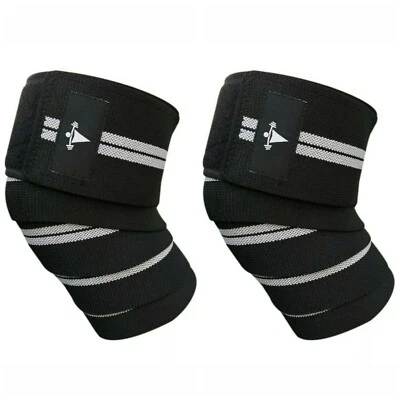 Knee Wraps For Gym Workout Weightlifting Support Cross Training Crossfit Squats  - Image 1 of 4