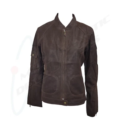 Chaqueta de moto de cuero marrón Golden Bear con parche Google Mission Control SRE M Foto 1 de 4