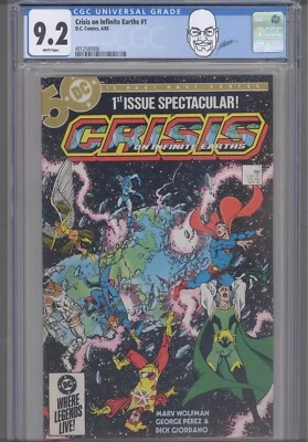 Crisis on Infinite Earths #1 CGC 9.2 1985 DC 1st App Blue Beatle George Perez - Image 1 of 4