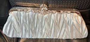 Silver Satin Dressy Special Occasion Purse NWOT - Picture 1 of 2