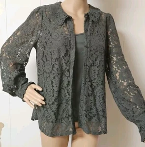NWT Cable & Gauge Sage Green Lace Blouse & Cami Womens M - Picture 1 of 13