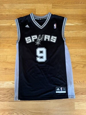 Camiseta deportiva de baloncesto Spurs rara Tony Parker #9 delantera #21 Tim Duncan trasera talla S Foto 1 de 4