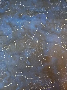 100% Cotton Space Stars Constellations Night Sky Timeless Treasures Fabric FQ - Picture 1 of 2