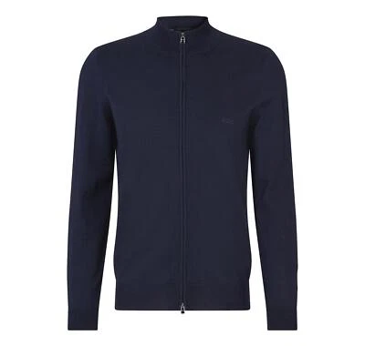 Шерстяной кардиган Boss с молнией и логотипом стандартного покроя Balonso 50476347 синий - Изображение 1 из 4