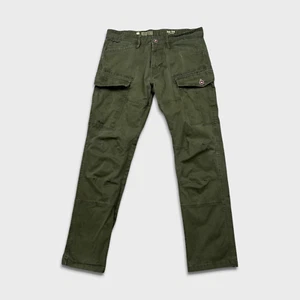 G Star Raw Pants Mens 32x33 Green Regular Taper Leg Faded Cargo Trousers - Picture 1 of 12