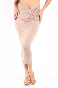 Para mujeres Falda Midi ceñida al cuerpo frontal torcida Club Fiesta Falda S M L Sexy Linda Cómoda - Imagen 1 de 9