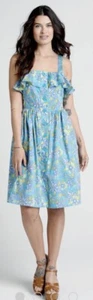 Modcloth Beckoning The Berkshires Sz 2 Floral Blue Fit & Flare Dress - Picture 1 of 5