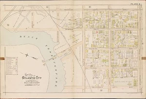 1896 ATLANTIC CITY NEW JERSEY, BEACH THOROUGHFARE-ATLANTIC AV 23-27 AV ATLAS MAP - Picture 1 of 3