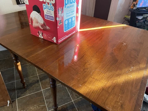 Early 20th Century Traditional Solid Cherry Drop Leaf Gate Leg Dining Table Cover