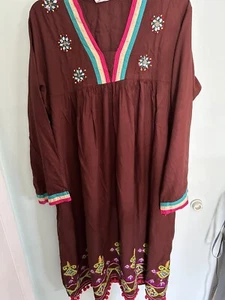 Pakistan Shirt/Langkleid braun Farbe mehrfarbig Gotta Work Gr. Large - Bild 1 von 7
