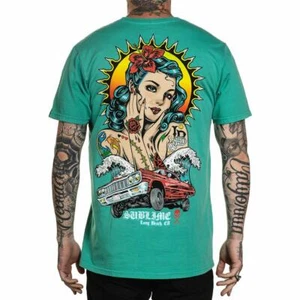 Men's Sullen Art Co Ruca Premium Sublime Long Beach Neptune Green T-Shirt S-3XL - Picture 1 of 2