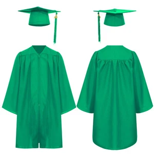 Kids Unisex School Graduation Uniform Gown Cap With Tassel Costume Set With 2025 - Picture 1 of 74