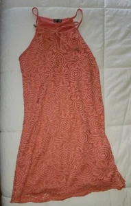 Para mujer Vestido Sin Mangas de Coral Corbata en Capas Trasera Crochet Flores Lily Rose MED - Imagen 1 de 5
