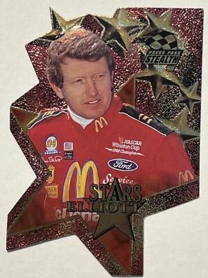 1998 Press Pass Stealth: ** Stars **Die-Cut Bill Elliott #N 4/18 - Image 1 of 4